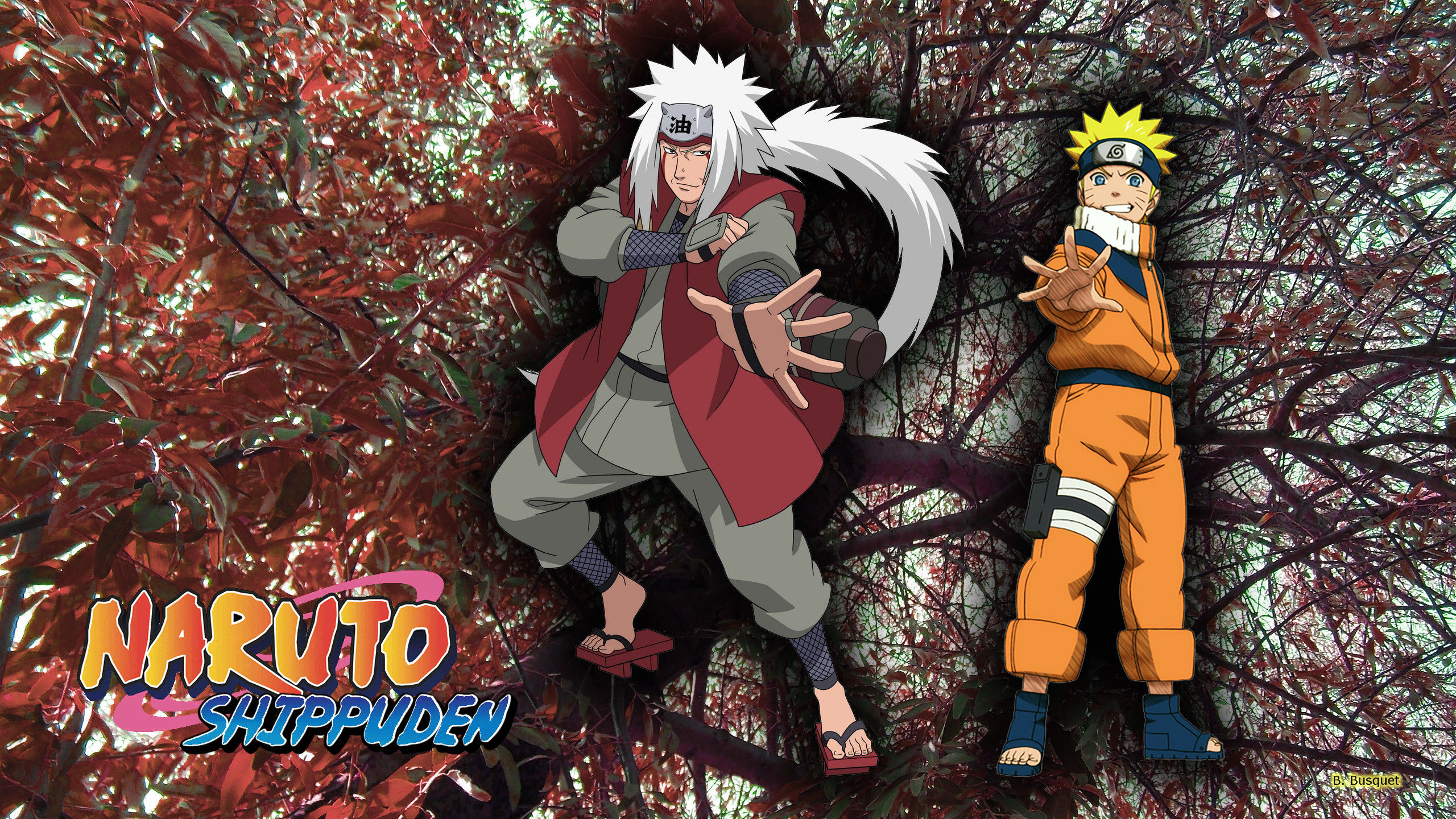Naruto Shippuden Wallpaper With Jiraiya And Naruto 2560x1440
