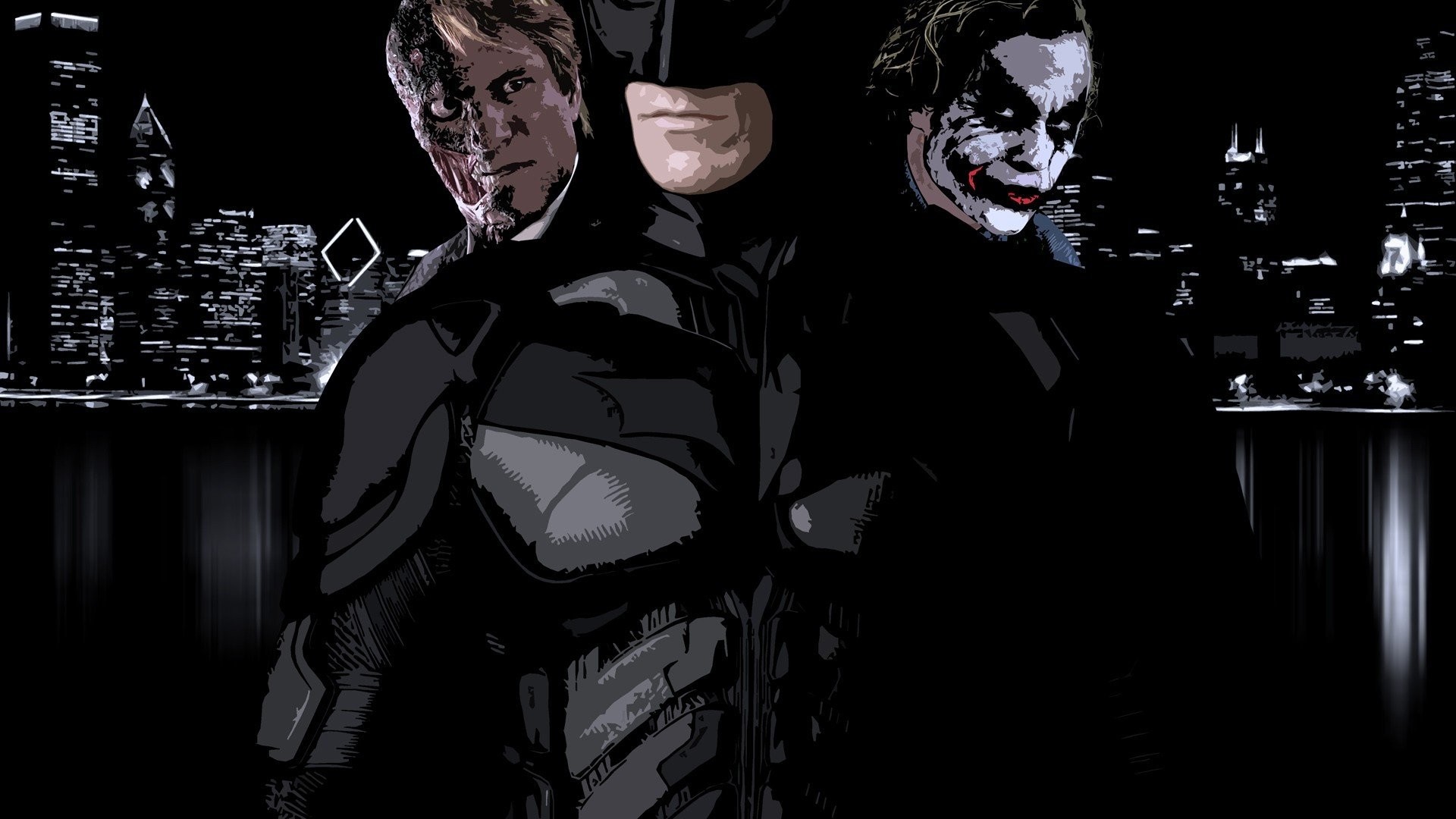 Harvey Dent The Joker And Batman Dark Knight 1920x1080