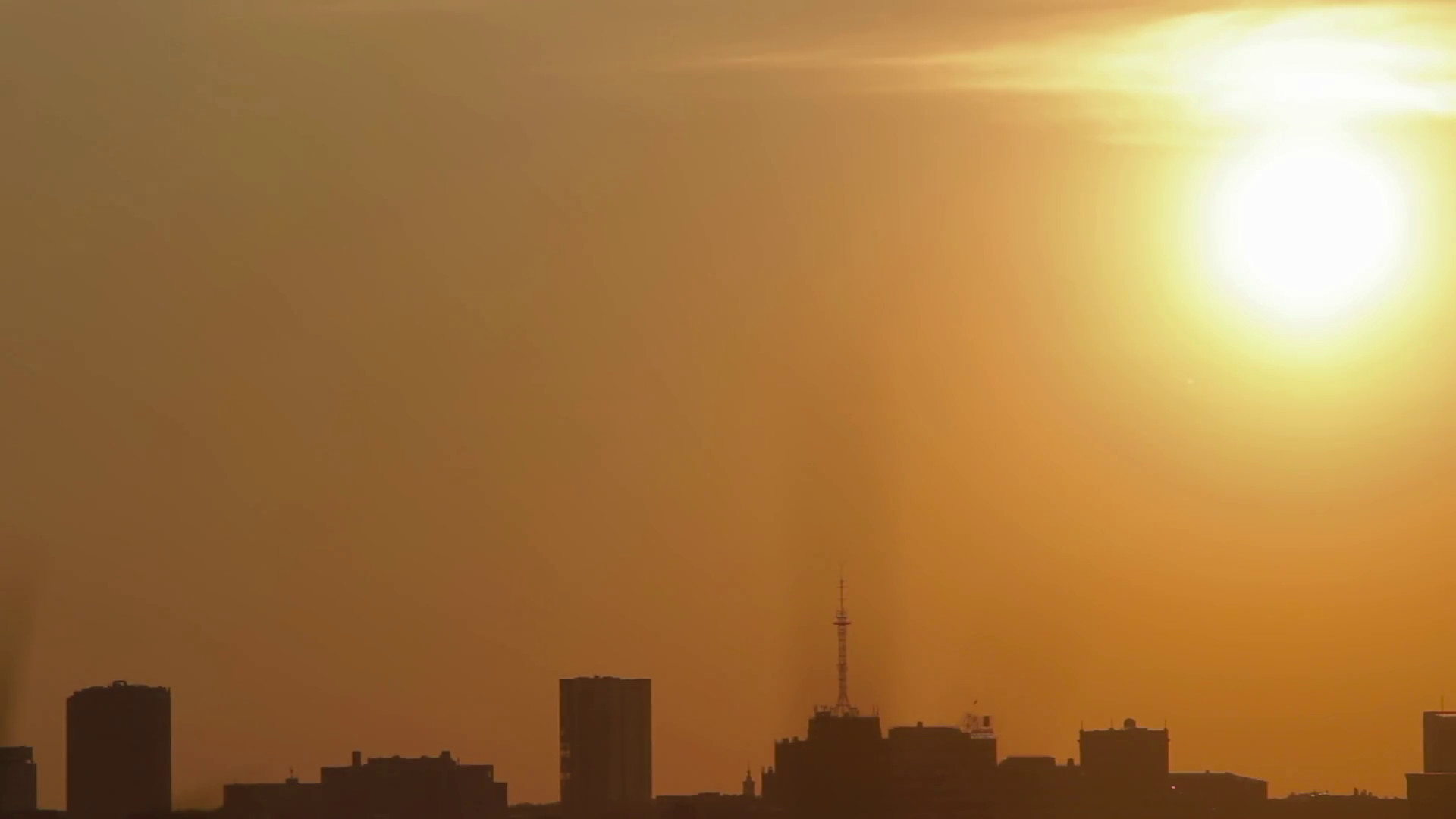 City Sunrise With Orange Sky And Big Shining Sun Background Stock Video Footage Videoblocks 1920x1080