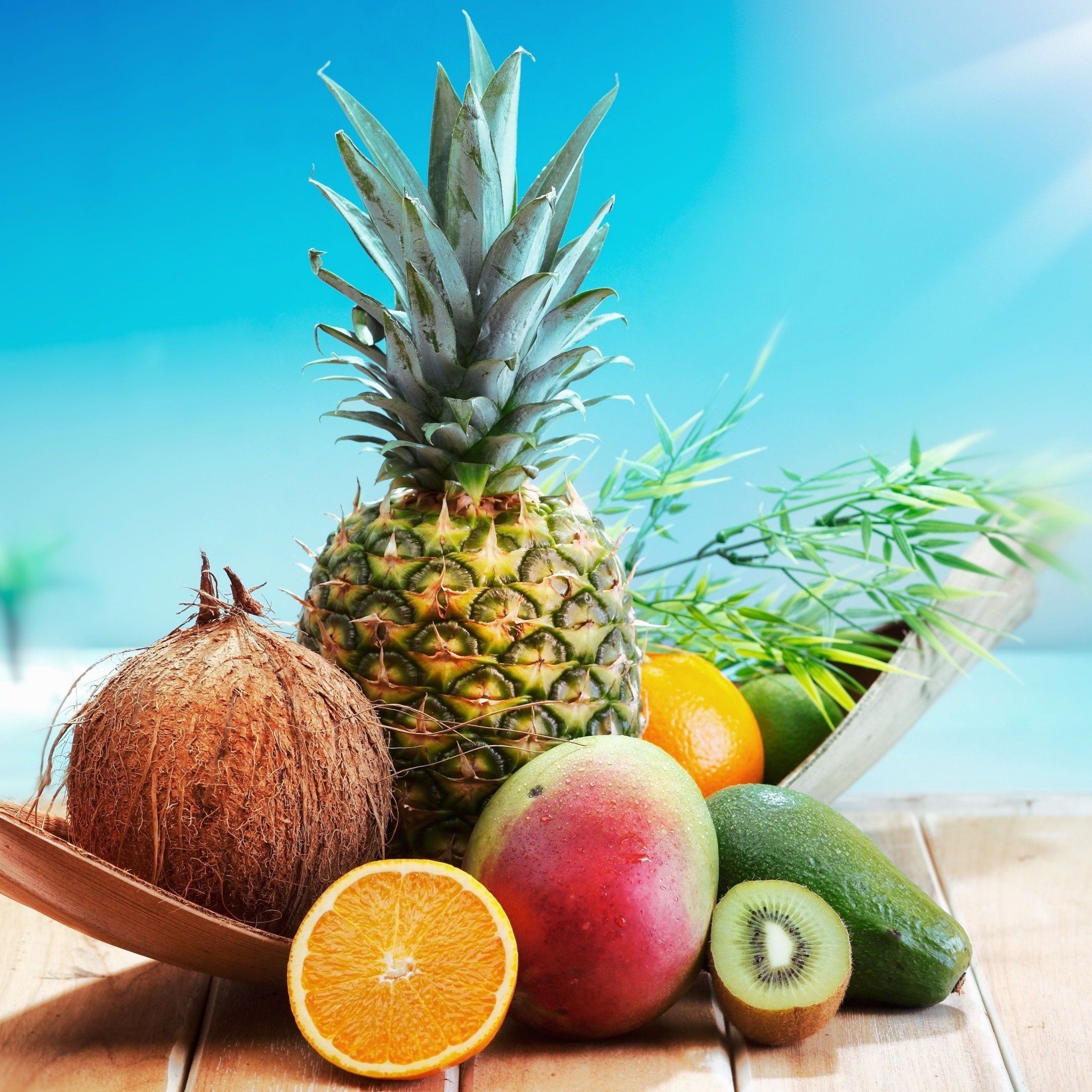2048x2048 Wallpaper Fruit Pineapple Coconut Avocado Mango Kiwi Orange 2048x2048