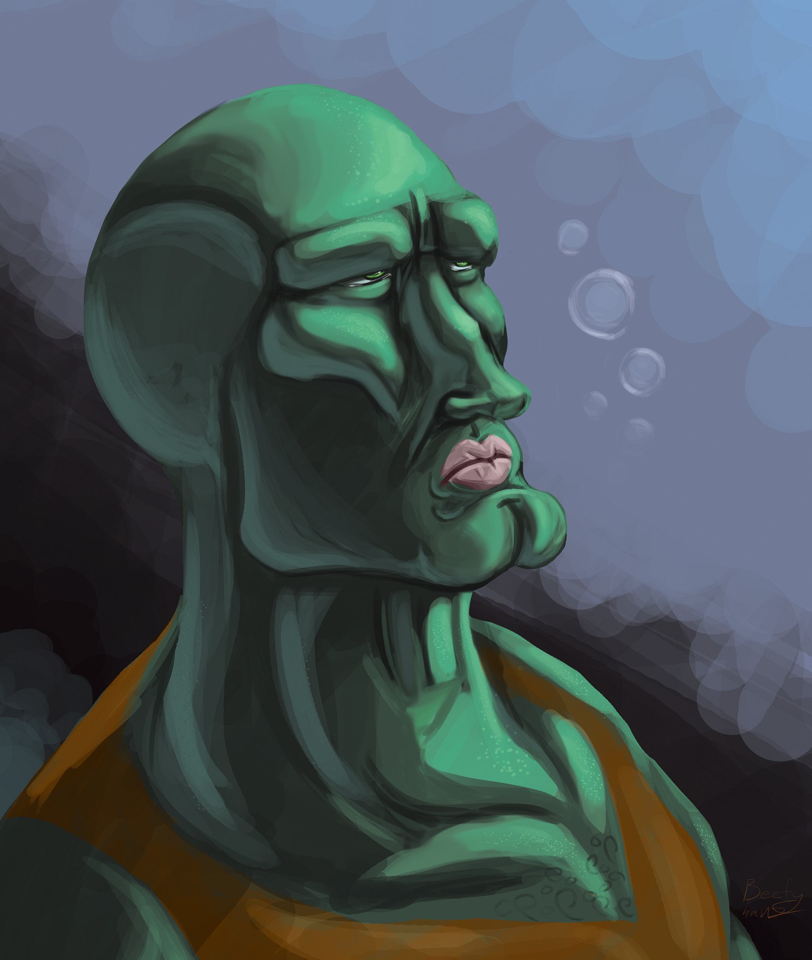 Handsome Squidward By Coyoteesquire On Deviantart 1650x1950