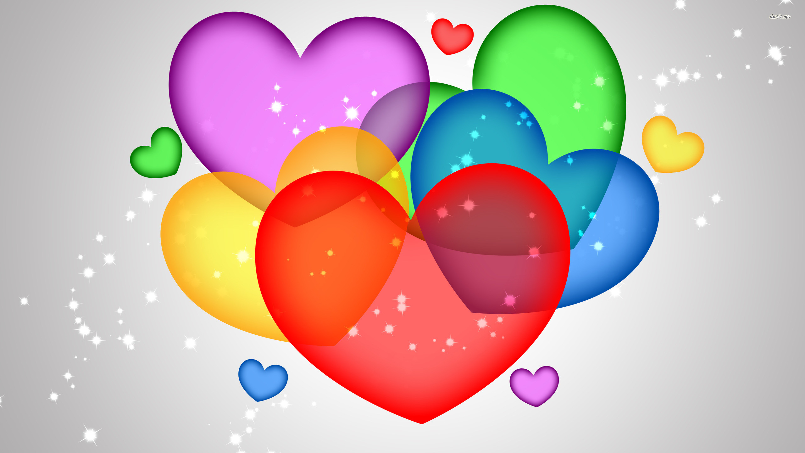 Colorful Hearts Wallpaper Download 2560x1440