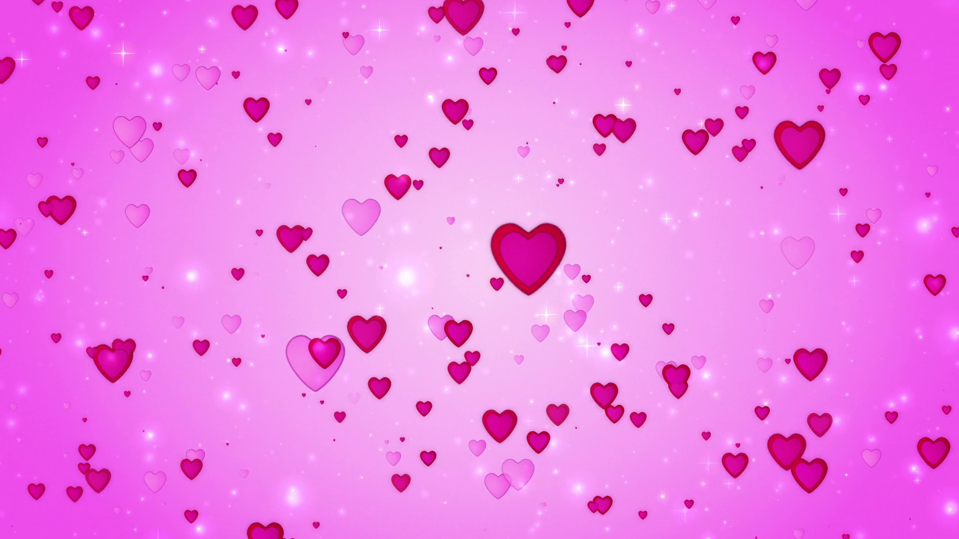 Romantic Wedding Pink Background The Movement Of Red Hearts Love Symbol Valentine 1920x1080