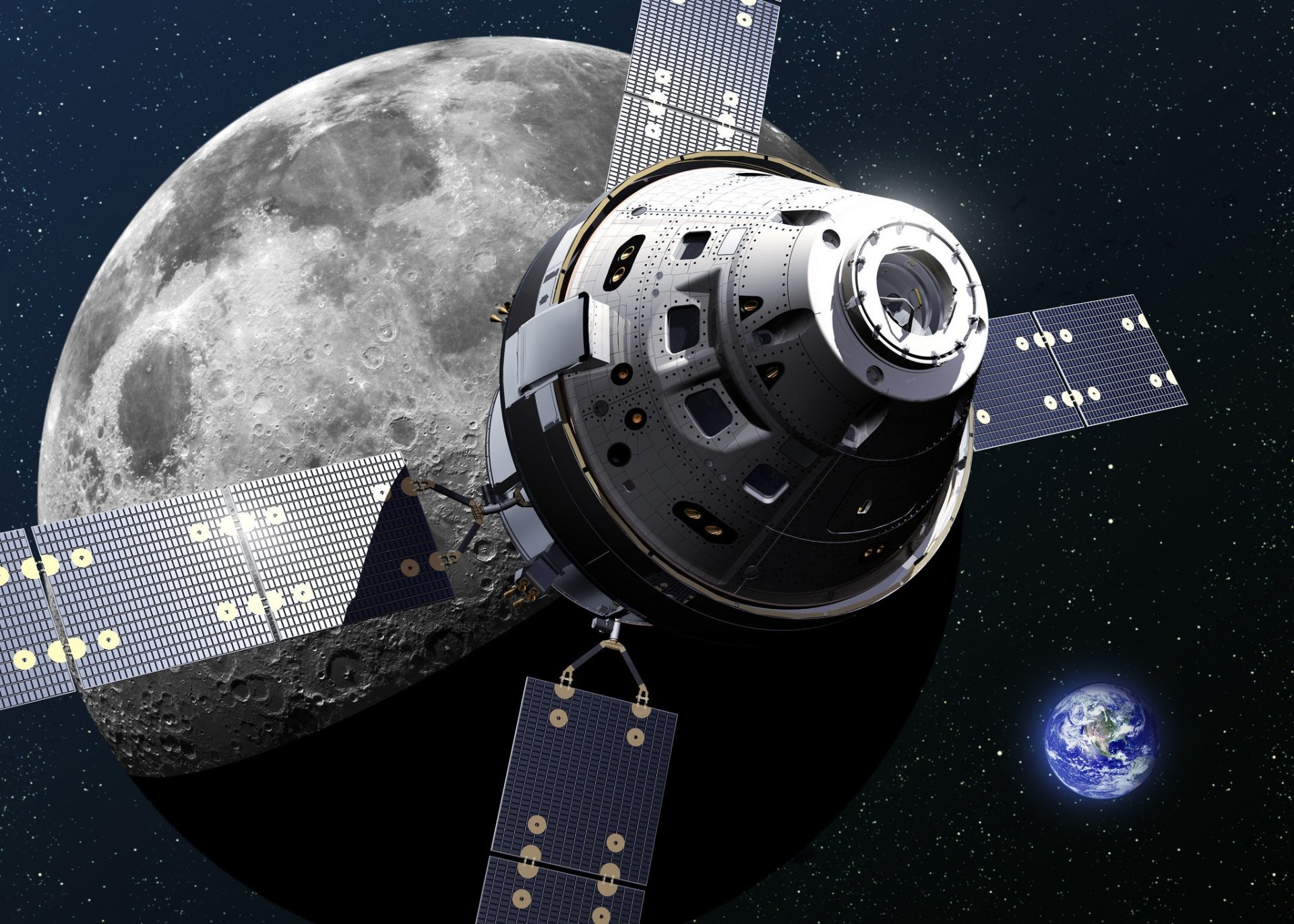 Orion Spacecraft Space Ship Moon Land 1920x1372