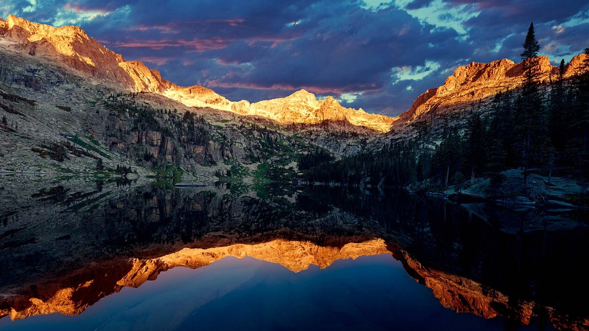 Mountain Nature Sunset Park Nat Colorado Rocky Reflection Usa 3d Wallpapers Mountains 1920x1200 1920x1080