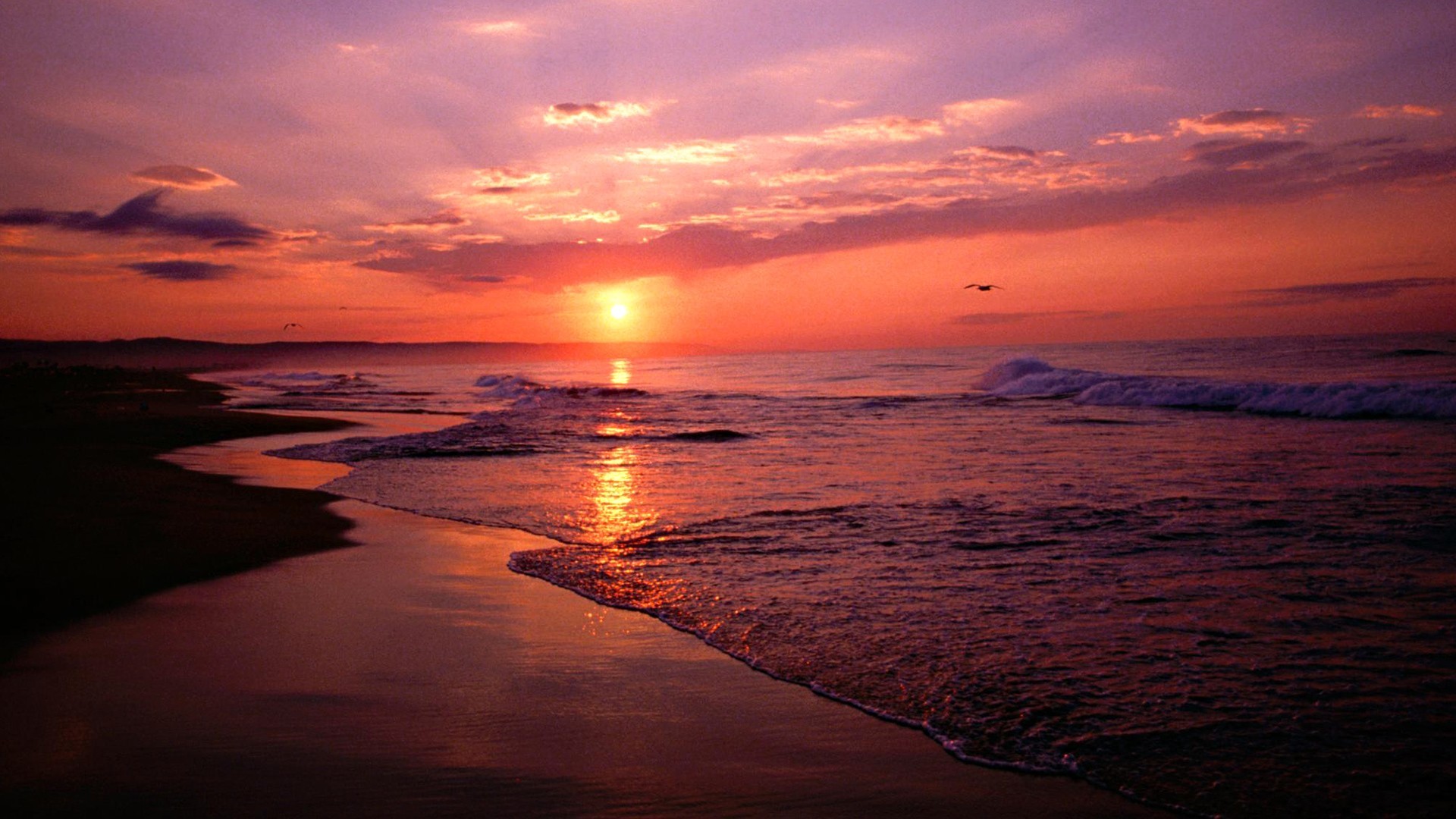 Romantic Beach Sunset Wallpaper Images 1920x1080