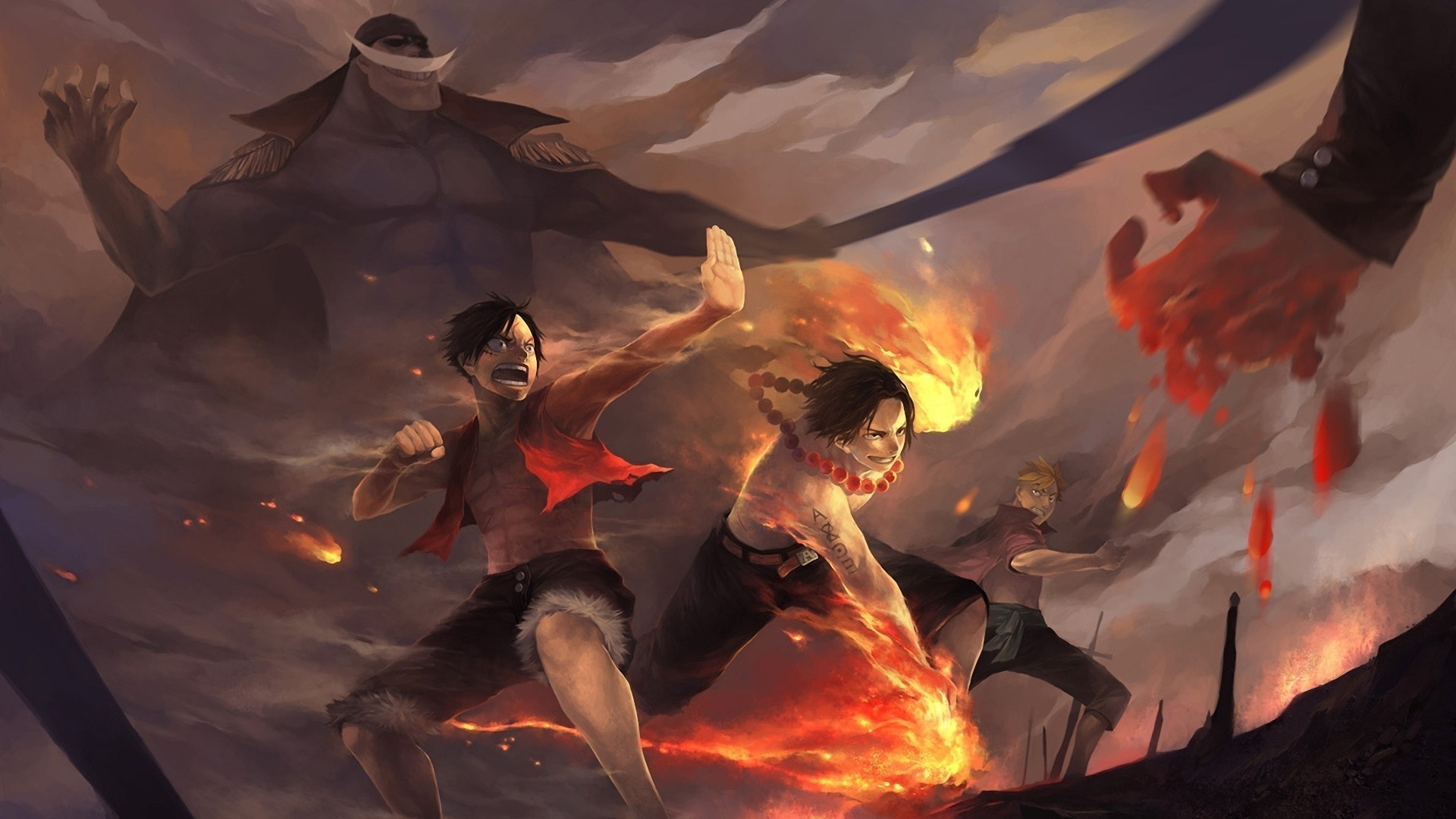Anime One Piece Monkey D Luffy Portgas D Ace Whitebeard Edward Newgate Marco Wallpapers Hd Desktop And Mobile Backgrounds 1920x1080