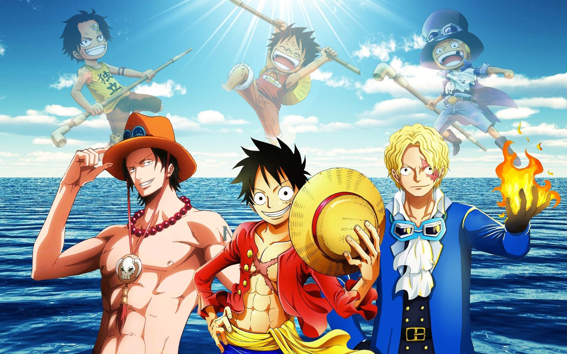 One Piece Luffy Ace Sabo Wallpapers 39 1920x1200