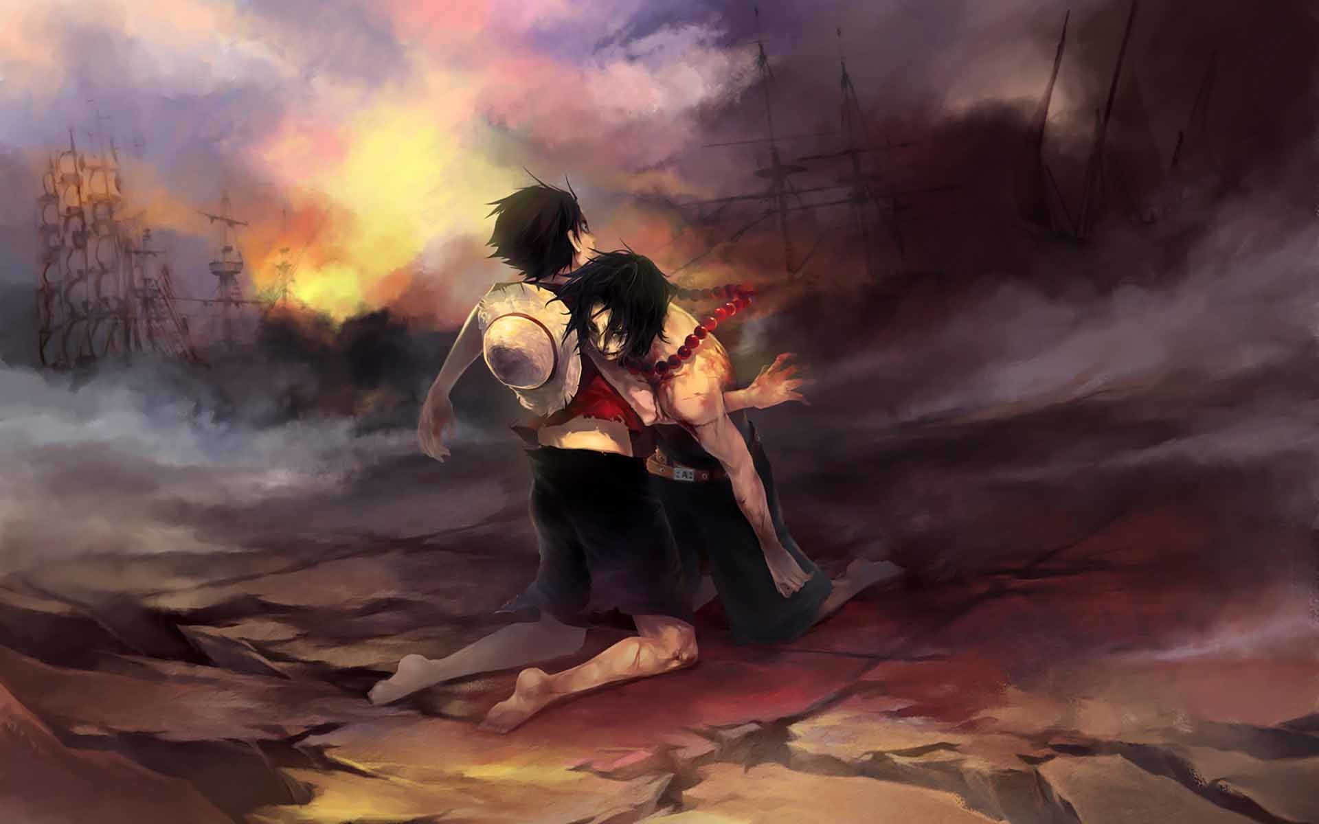 One Piece Luffy Ace Anime Wallpaper Dreamlovewallpapers 1920x1200
