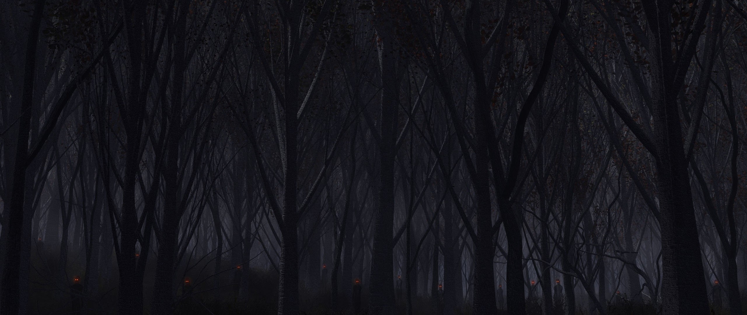 Preview Wallpaper Forest Trees Background Dark 2560x1080 2560x1080