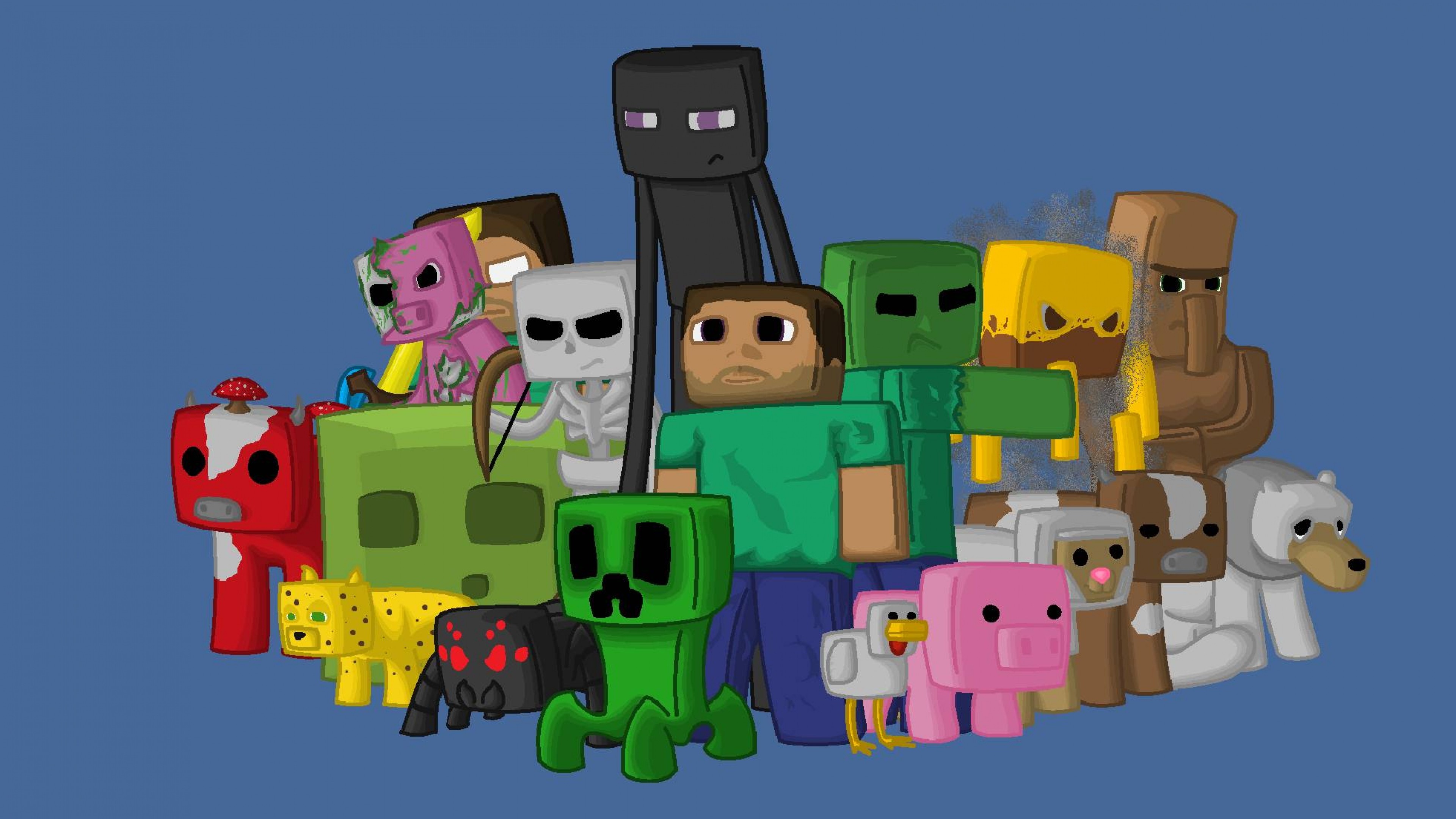 Preview Wallpaper Minecraft Characters Game Pixels Java 3840x2160 3840x2160