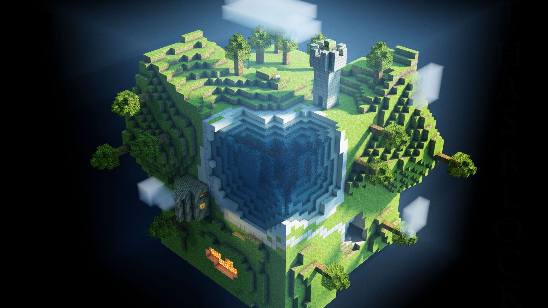 Preview Wallpaper Minecraft Planet Cube Cubes World 1920x1080 1920x1080
