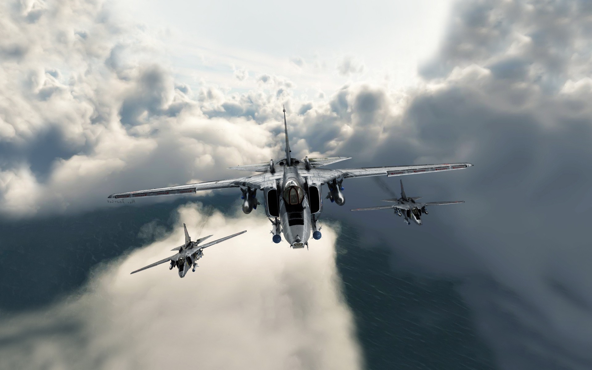 Digital Art Clouds Aircraft Military Aircraft Jet Fighter Sepecat Jaguar Wallpapers Hd Desktop And Mobile Backgrounds 1920x1200