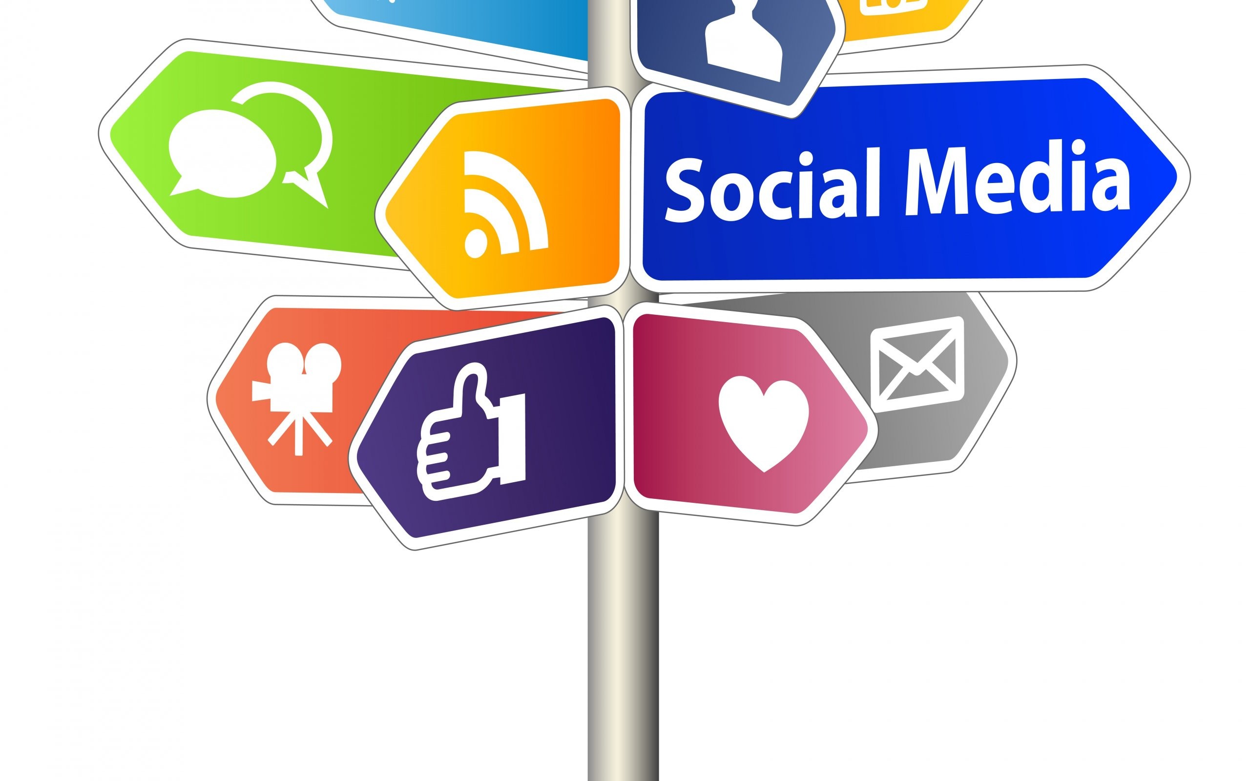 Social Media Direction Board Icons Internet Wallpapers Hd 2560x1600