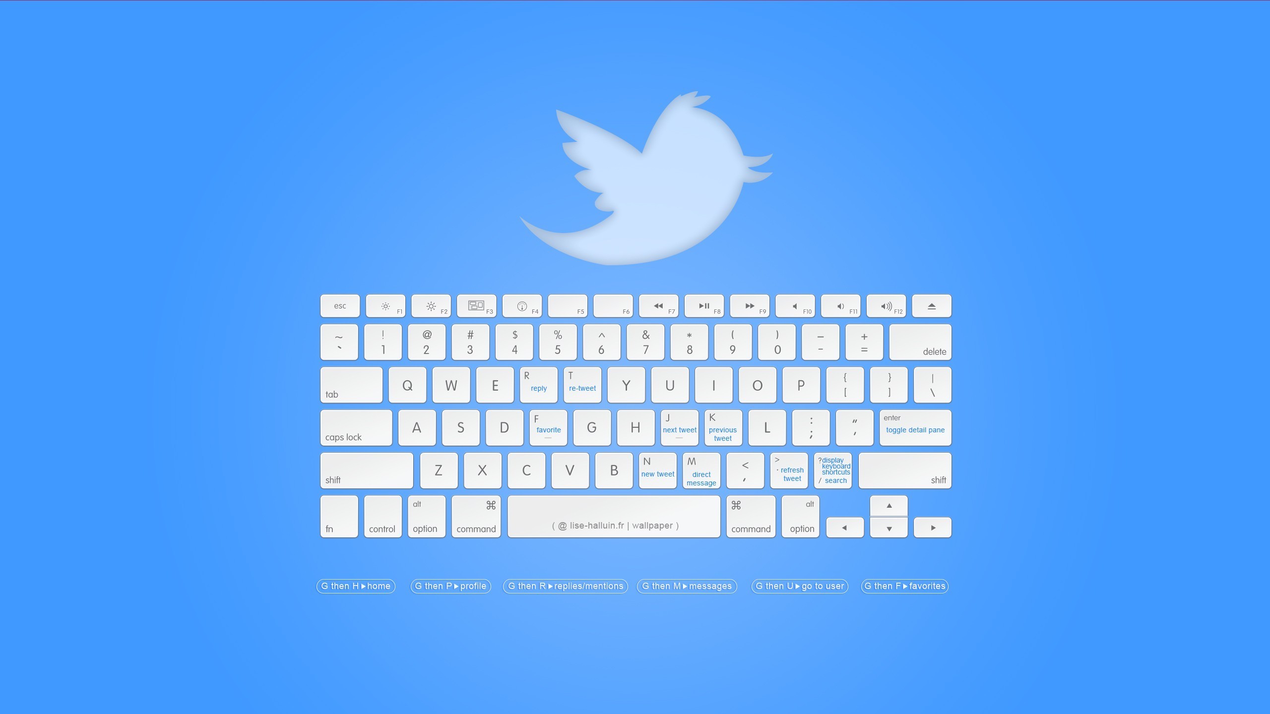 Minimalistic Keyboards Twitter Hotkeys Social Media Wallpaper 2560x1440