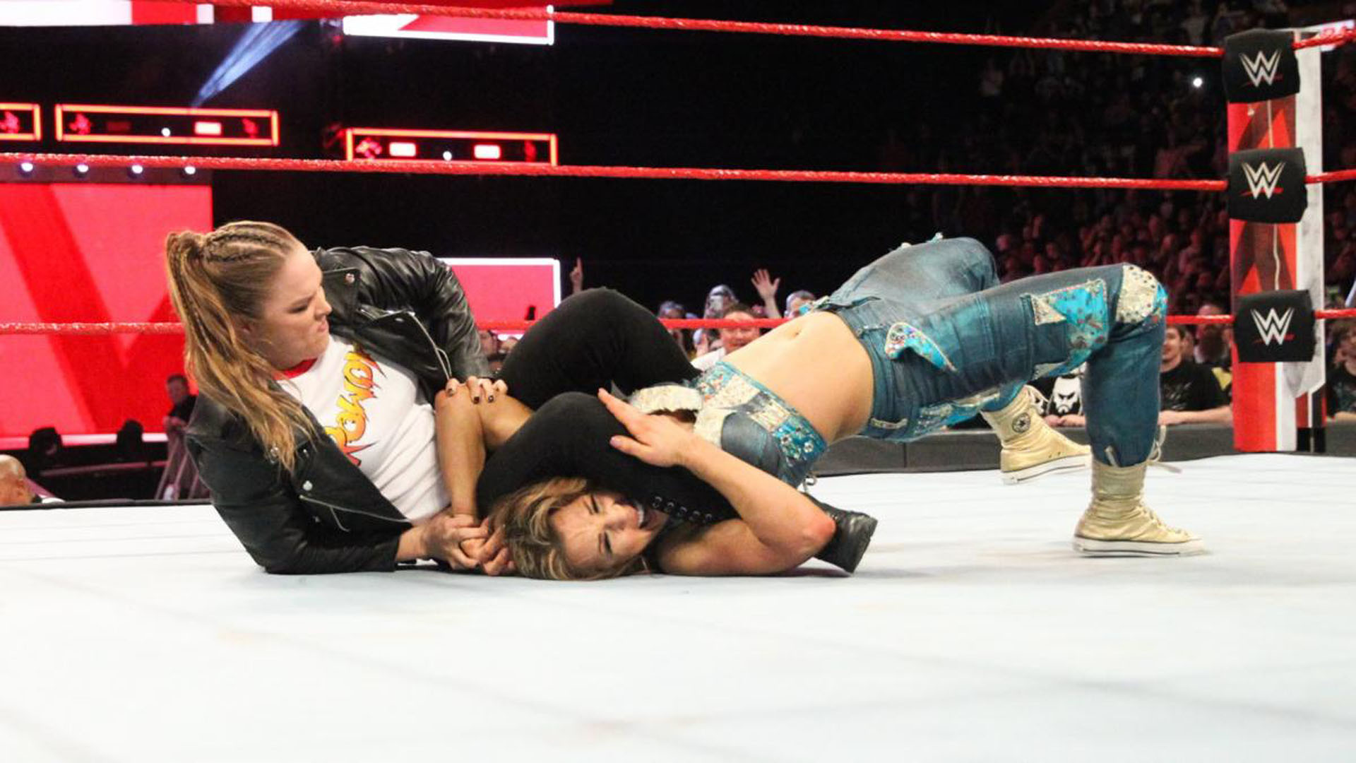 Wwe Raw Ronda Rousey Rescues Natalya From Attack By Mickie James 1920x1080