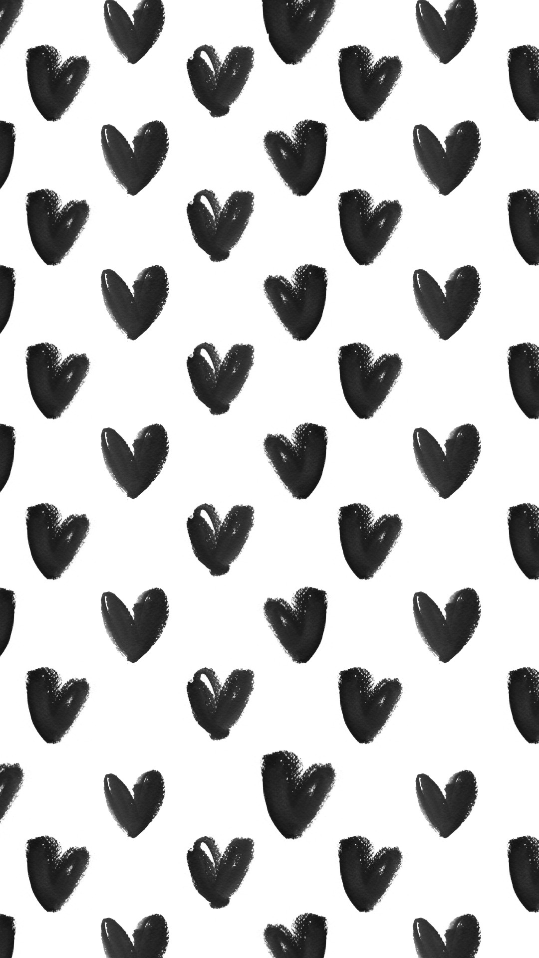 Black White Watercolour Hearts Iphone Background Wallpaper Phone Lock Screen More Heart Wallpaperkate Spade 1080x1921