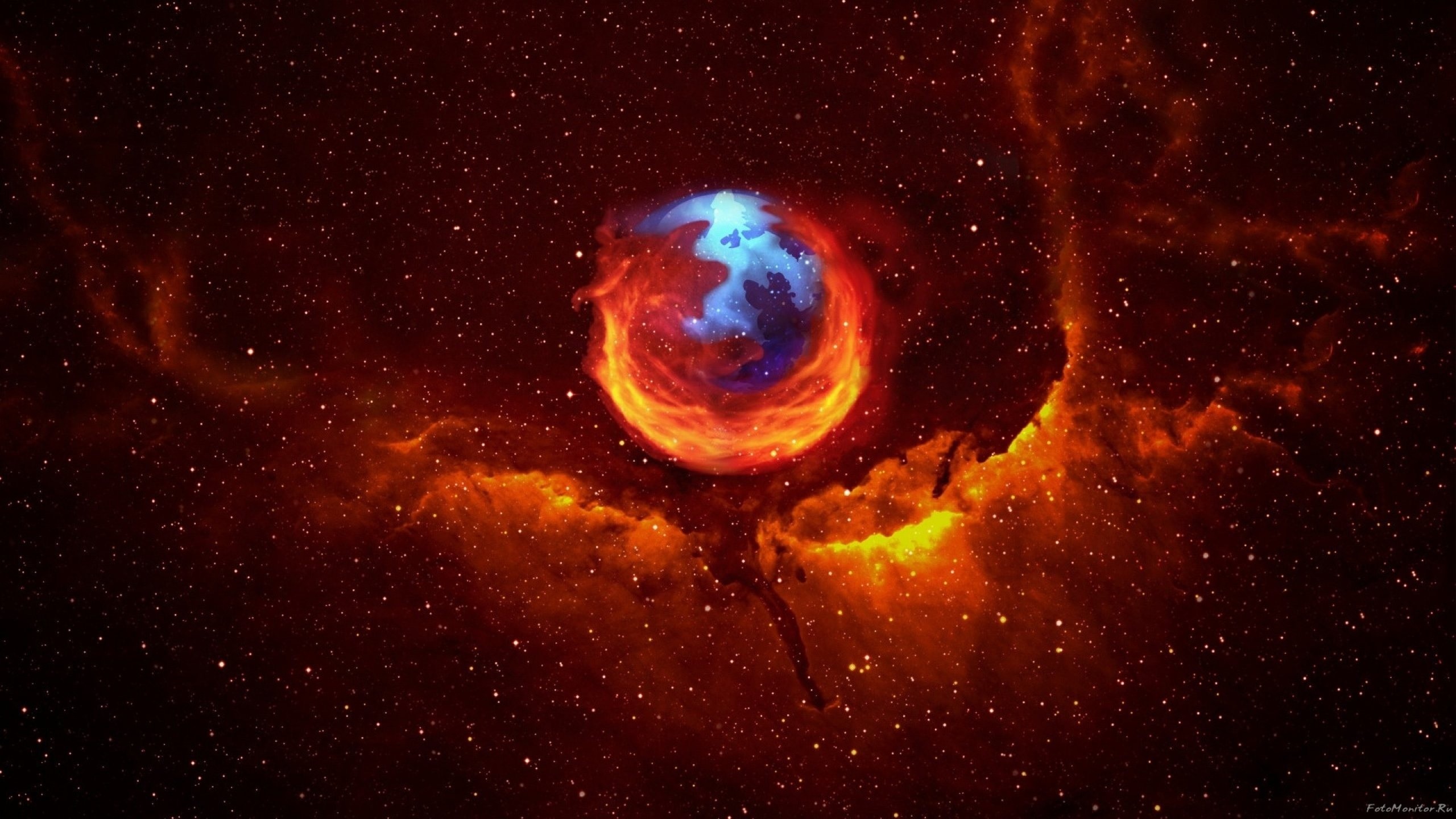 Firefox Nebula Browser Space Logo Emblem 2560x1440