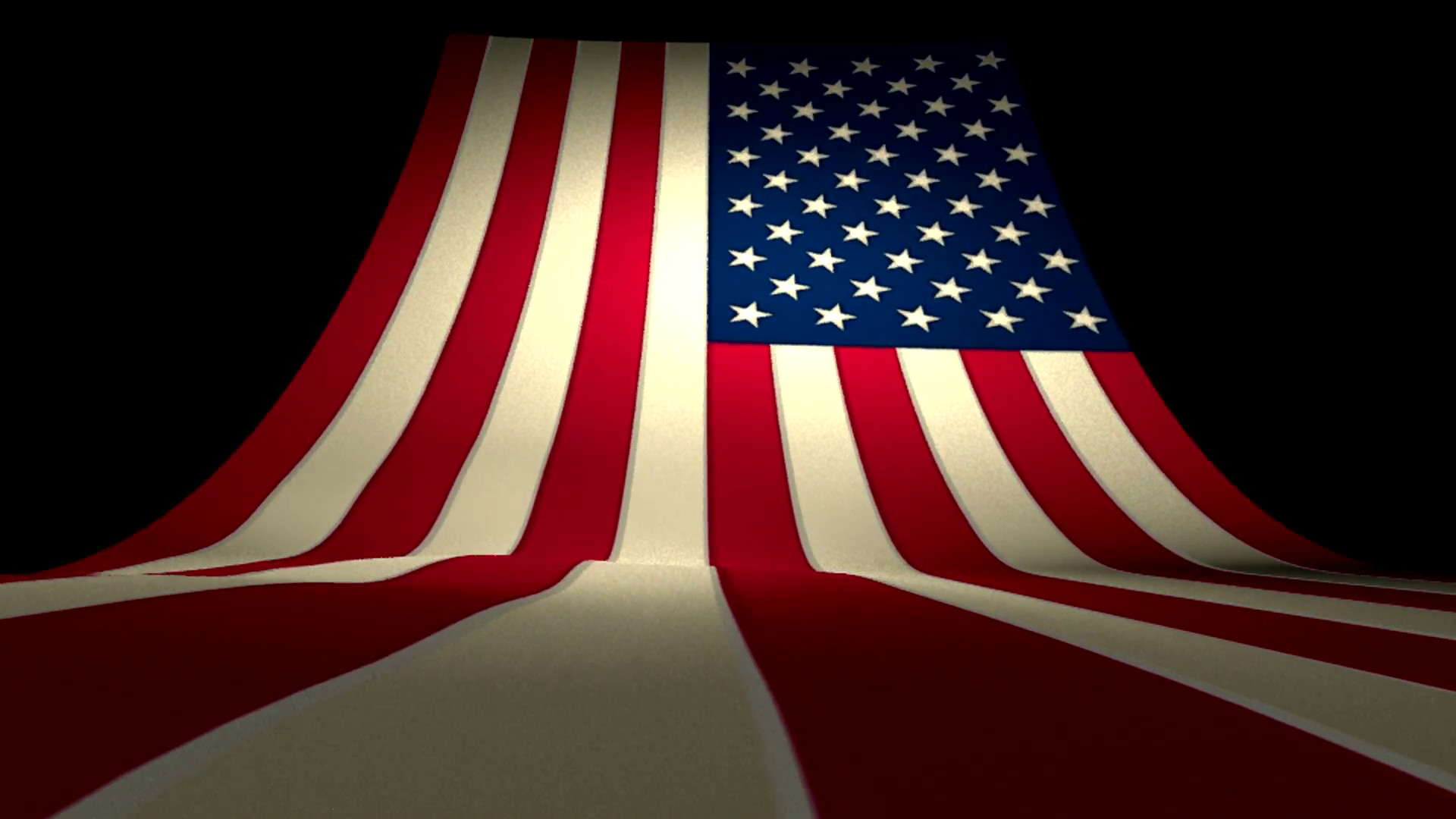 Usa Us American Flag Curving Upward Stars And Stripes Large Big 1920x1080
