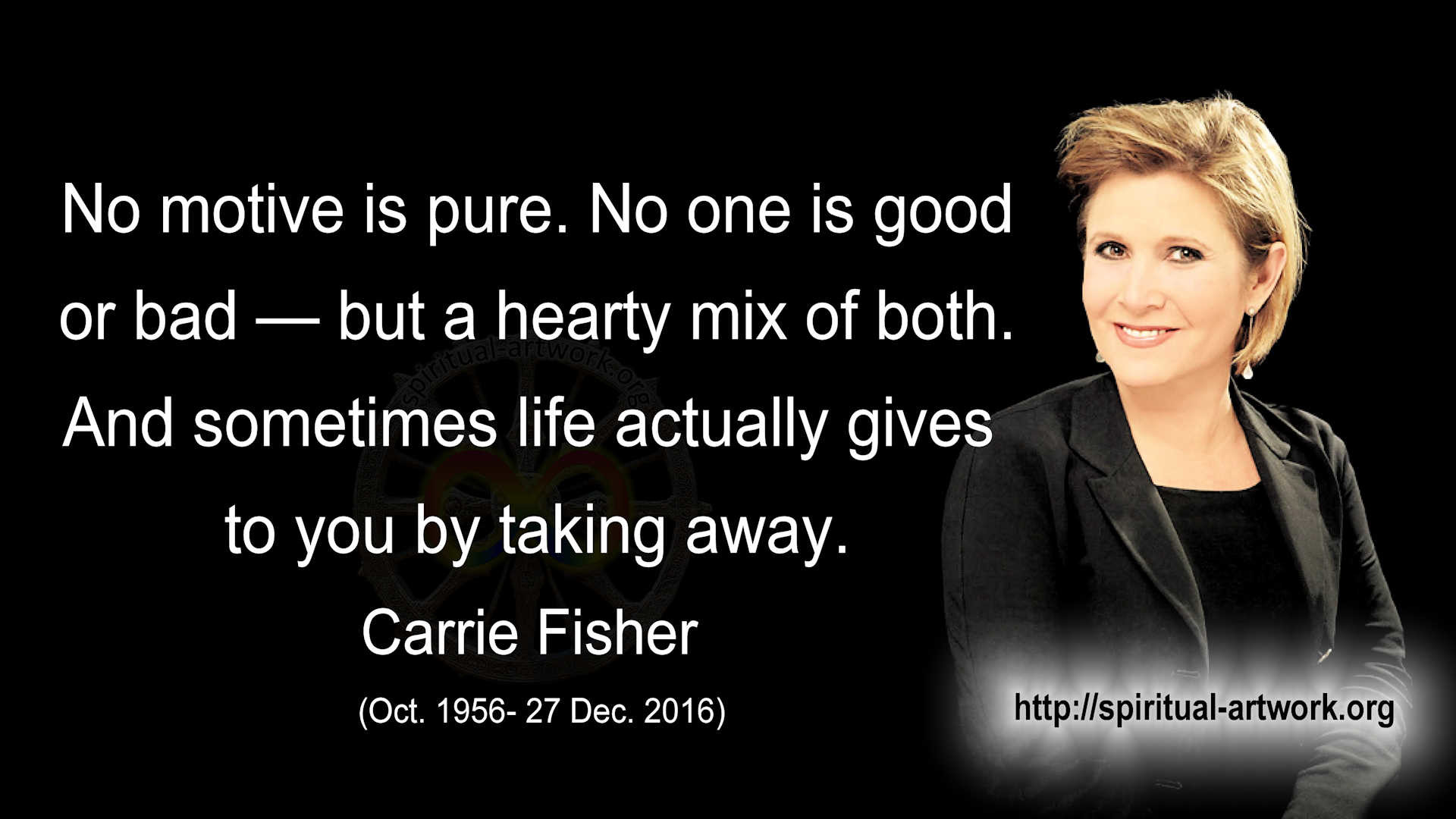 Carrie Fisher No Motive Is Pure No One Is Good Or Bad But A Hearty Mix Of Both 1920x1080