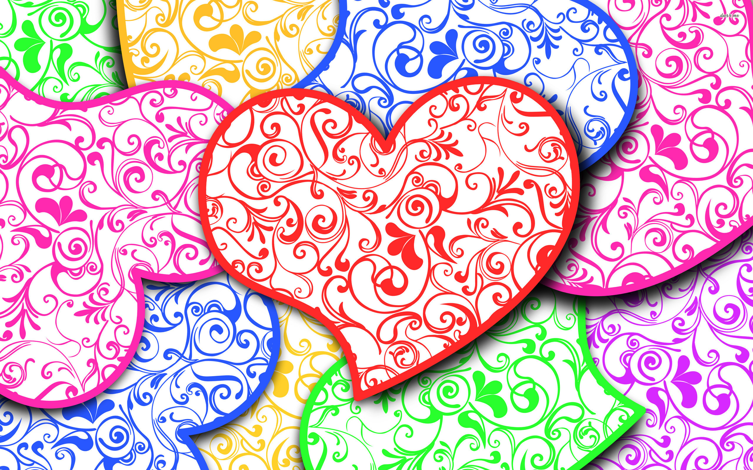 Colorful Hearts Wallpaper 1 Download 2560x1600