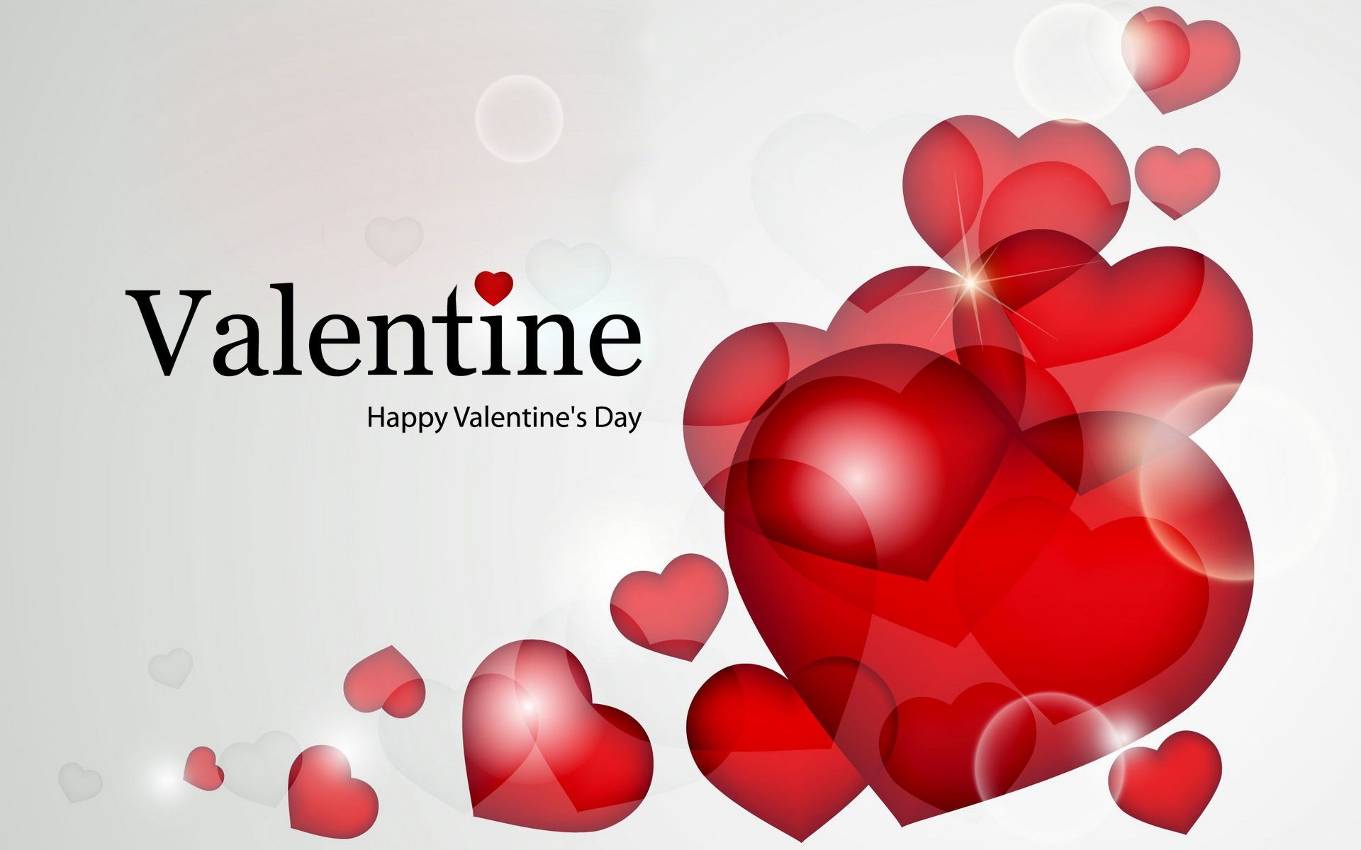Happy Valentines Day Background With Red Hearts Wallpaper 1920x1200