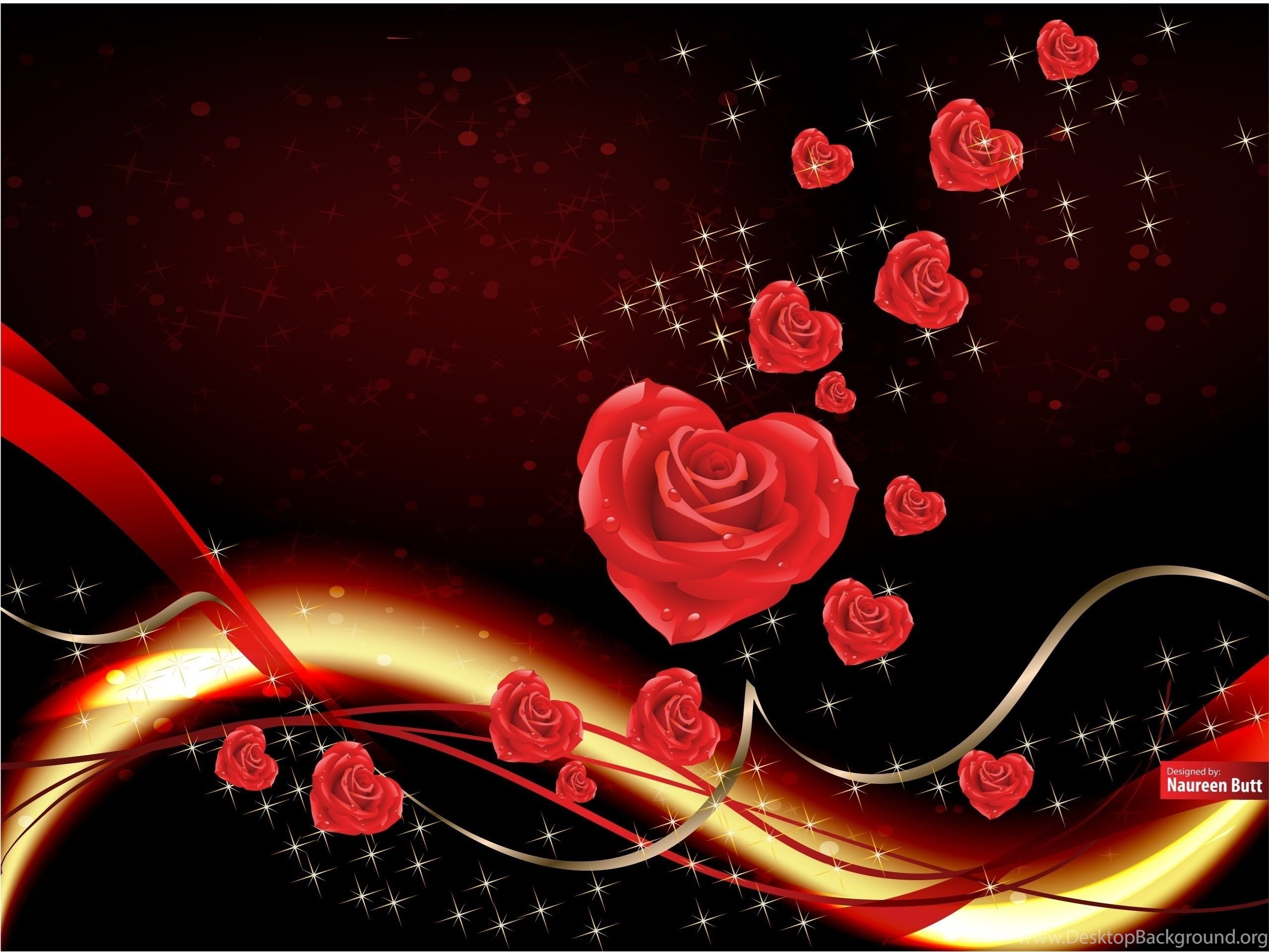 Love Roses And Hearts Wallpaper Images 2560x1920