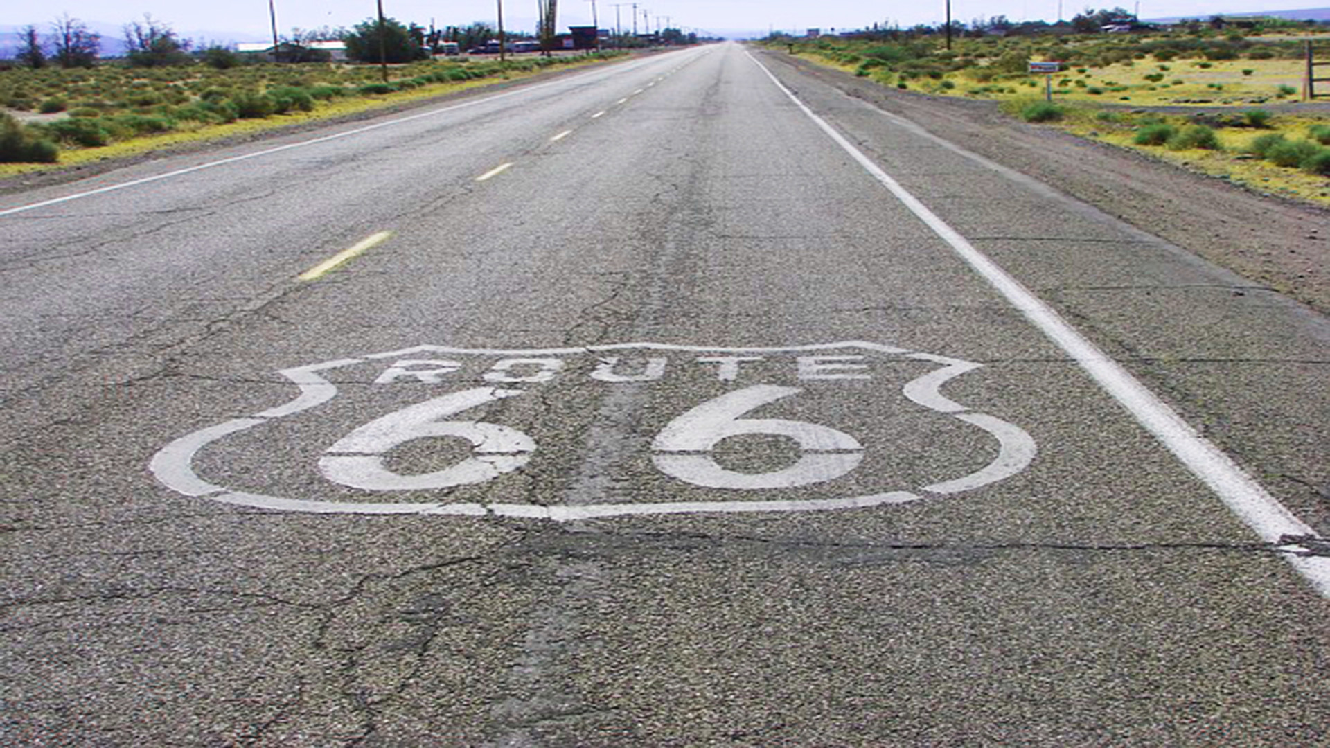 Das Route 66 Zeichen Logo Auf Der Stra E 1920x1080