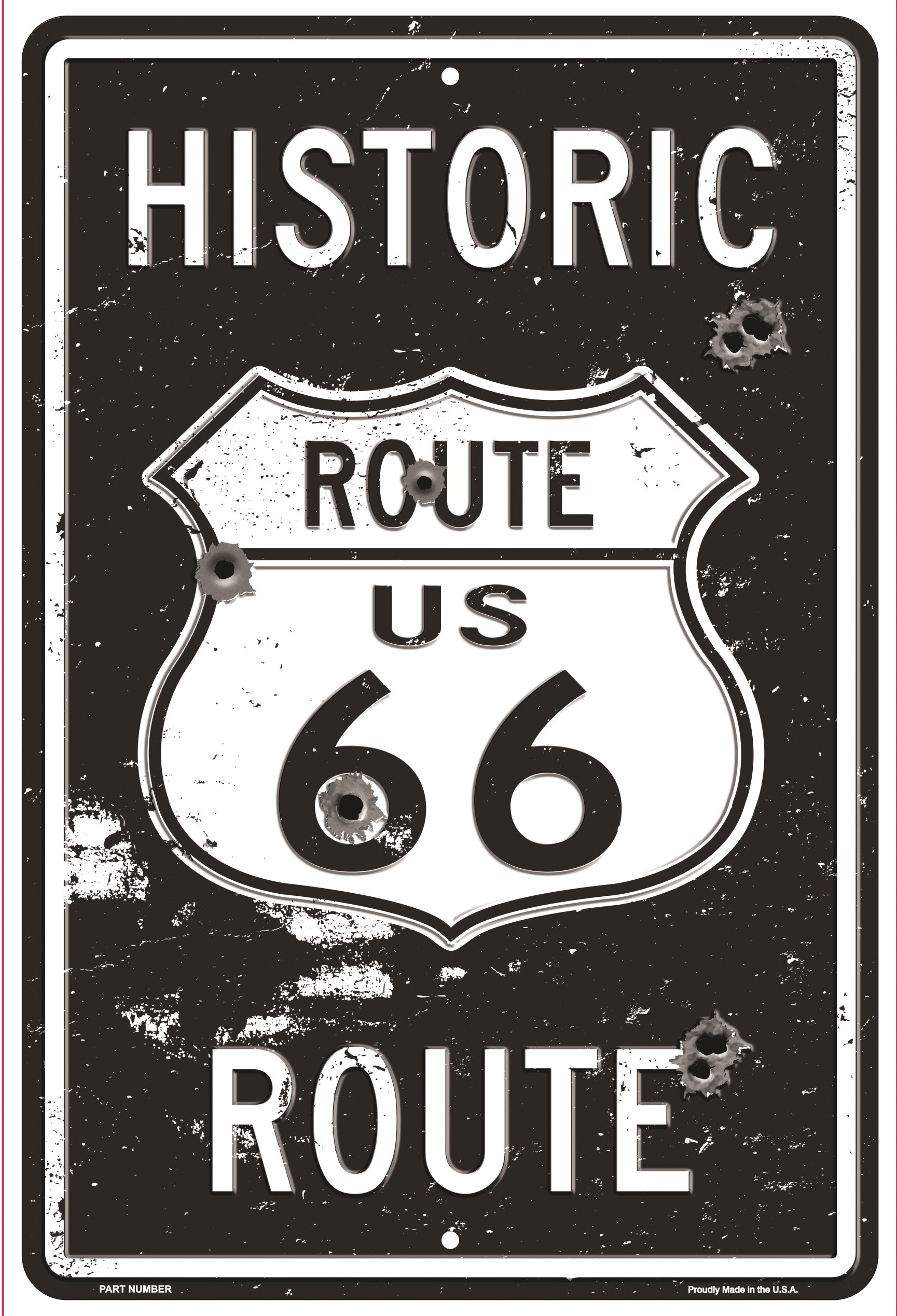 Route 66 Historic Logo 8 Quot X12 Quot Metal Parking Sign 1729x2537