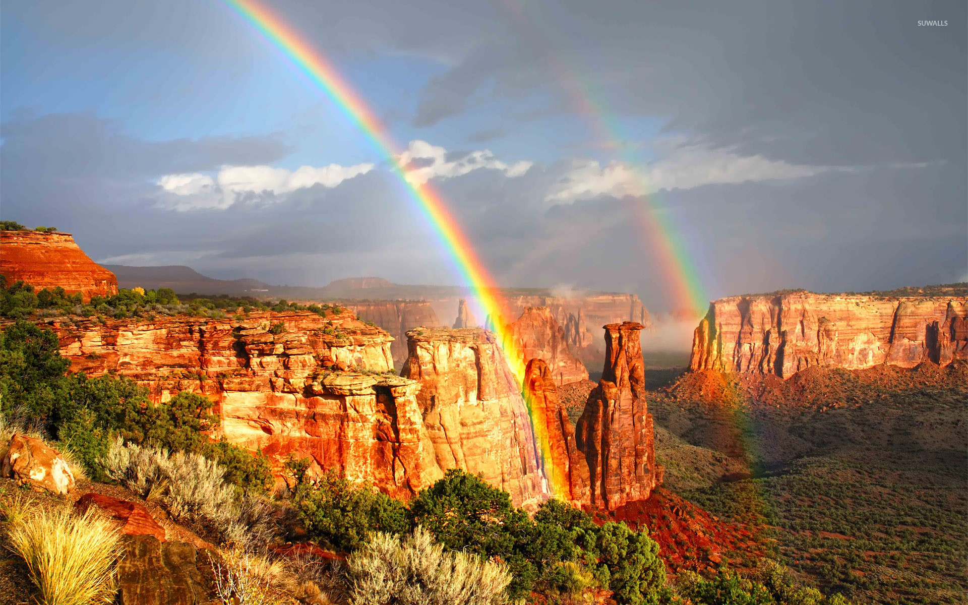 Rainbows In The Colorado National Monument Wallpaper 1920x1200 Jpg 1920x1200