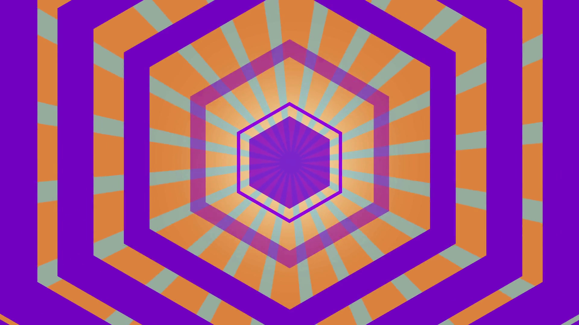 Hexa Purple And Orange Background Loop Flat Hexagon Futuristic Background For Your Text Or Logo Neon Lights Vintage Hexa Tunnel Loop 1920x1080