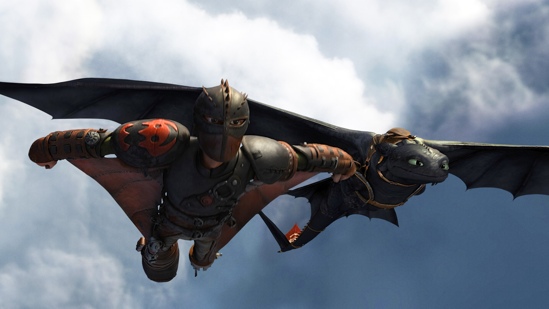 Hiccup And Toothless Night Fury Flying In How To Train Your Dragon 2 Movie 1920x1080