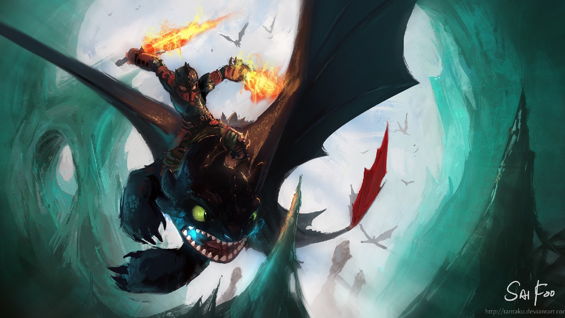 How To Train Your Dragon Toothless Hiccup Night Fury Dragon Viking 1920x1080